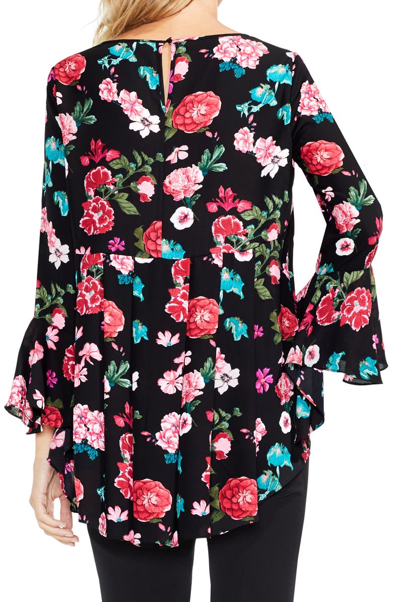 Vince Camuto Floral Heirloom Bell Sleeve Top, Alternate, color,