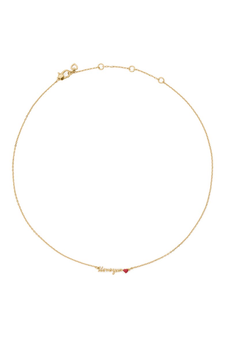 i love you pendant necklace, Alternate, color, GOLD