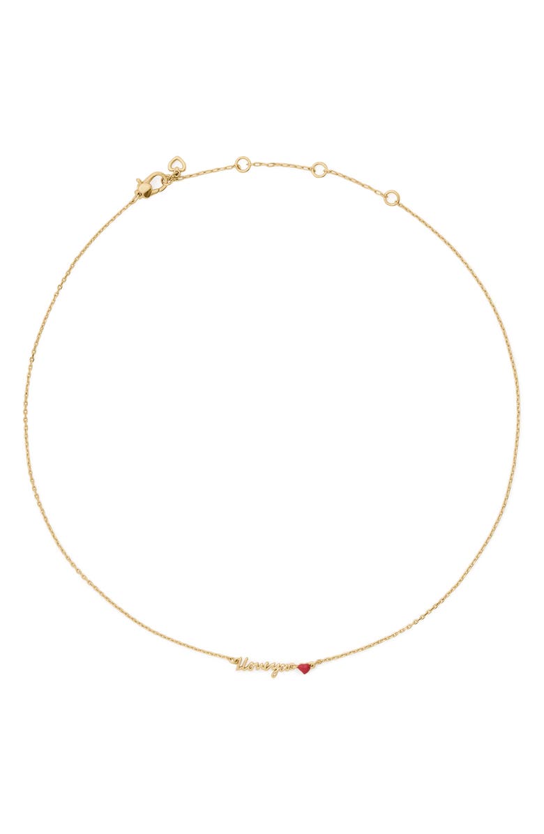 Kate Spade New York i love you pendant necklace, Alternate, color, Gold