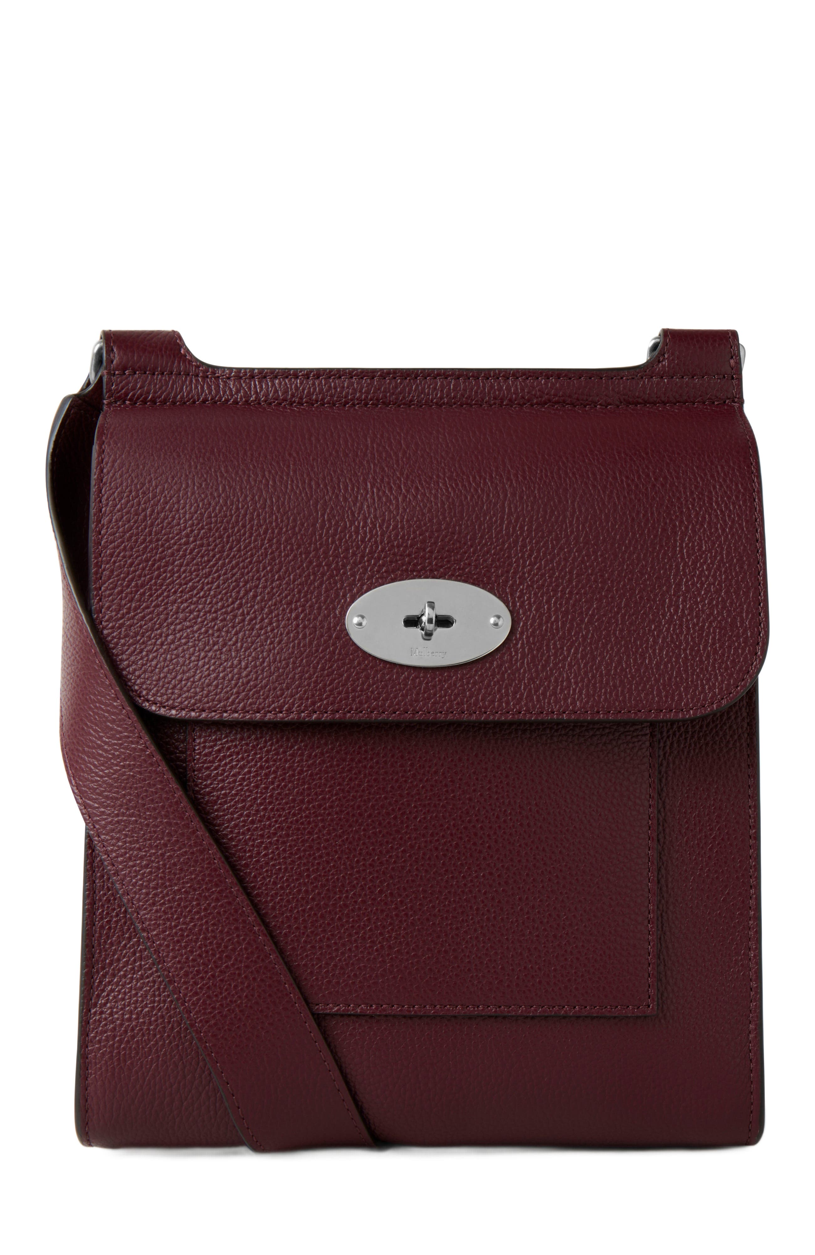 Mulberry Antony Leather Crossbody Bag, Main, color, Black Cherry