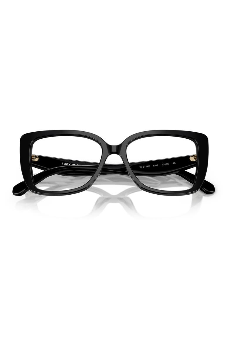 53mm Square Optical Glasses, Alternate, color, BLACK
