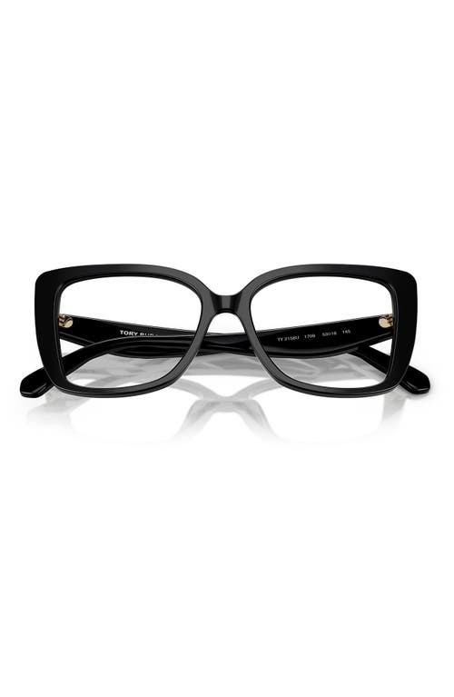 Tory Burch 53mm Square Optical Glasses In Black