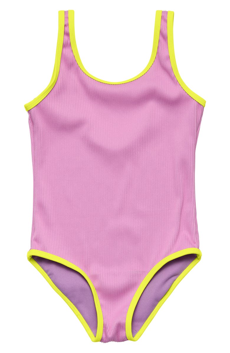 Snapper Rock Kids' Vacay Pop UPF 50+ One-Piece Swimsuit, Main, color, Lilac