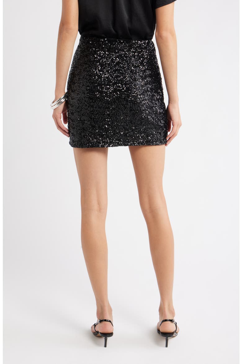 Sequin Miniskirt, Alternate, color, BLACK