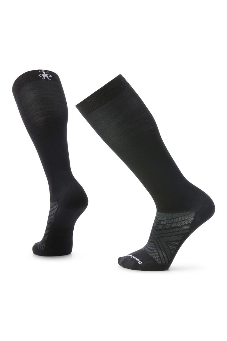 Ski Zero Cushion Over the Calf Wool Blend Socks, Main, color, BLACK