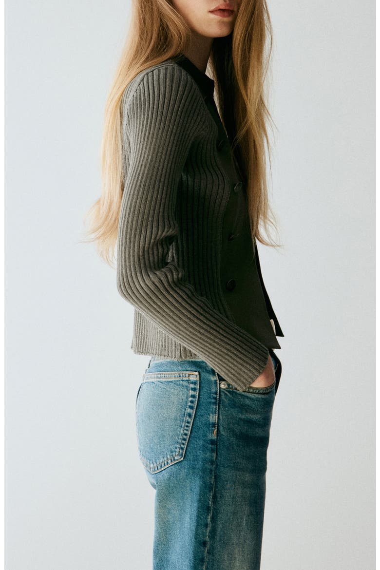 Rib Detail Jacket, Alternate, color, KHAKI GREEN