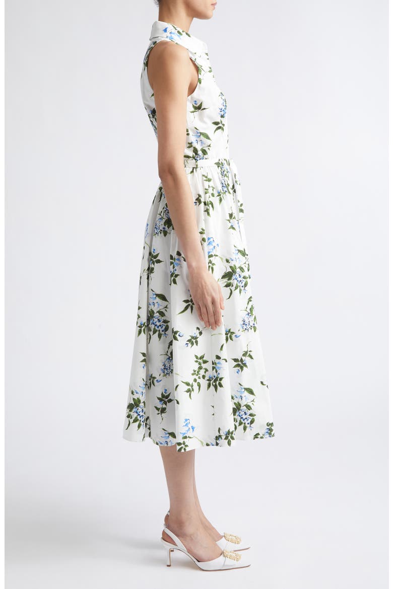 Norika Lilac, Lilies & Cherry Print Organic Cotton Midi Shirtdress, Alternate, color, WHITE-LILAC LILLIES/ CHERRY