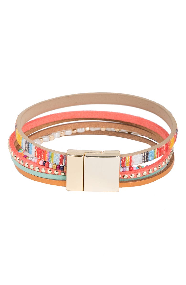 SAACHI Multicolor Beaded Freshwater Pearl Multi-Strand Bracelet, Alternate, color,