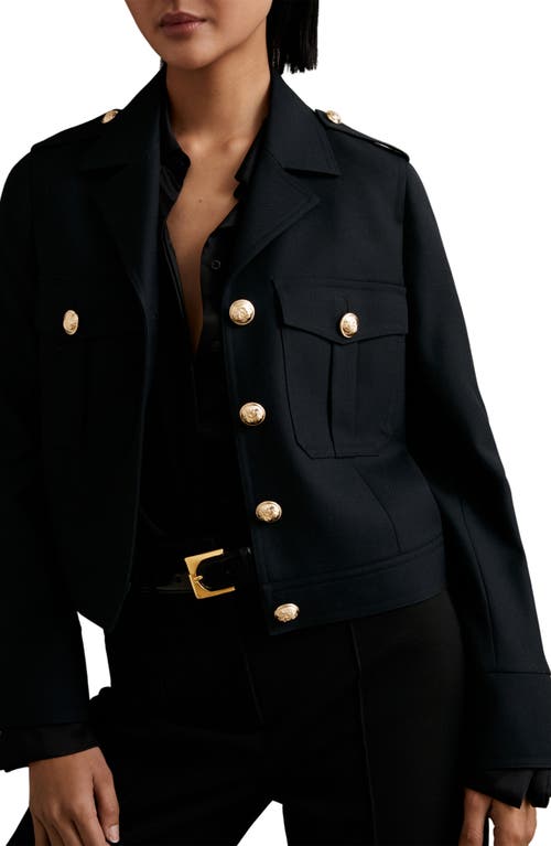 Reiss Jaque Wool Blend Jacket In Black