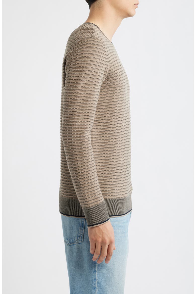 Harvey Stripe Cotton Blend Sweater, Alternate, color, NATURAL/ GREY