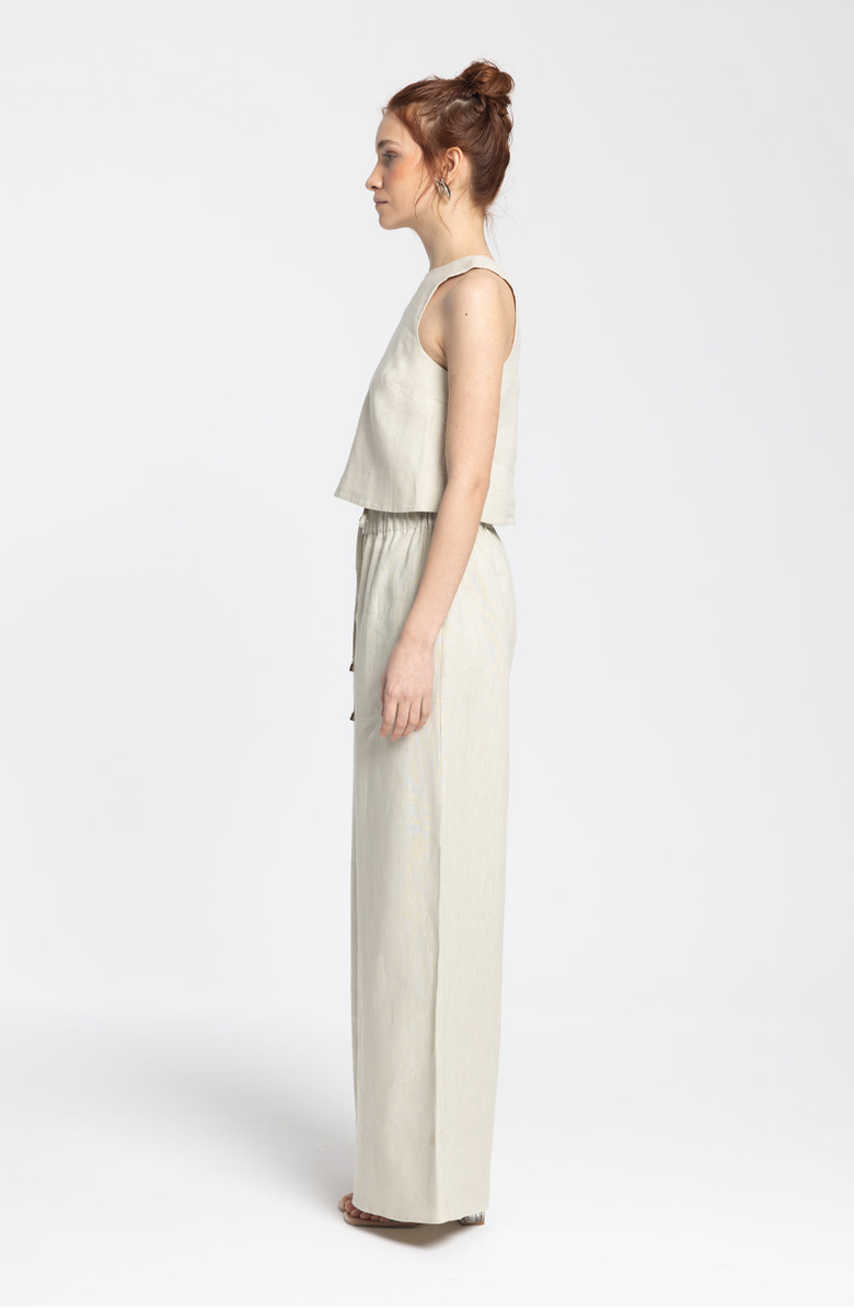 Monlicia Ciel 100% Linen Wide, Alternate, color, Stone