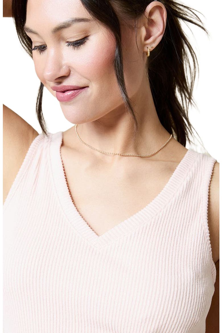 Rib Dream Double V Short Set, Alternate, color, Apricot