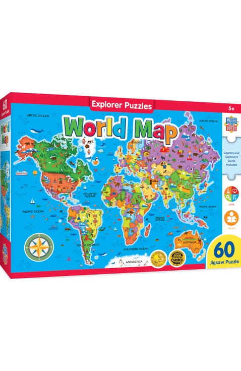 Explorer World Map 60 Piece Puzzle