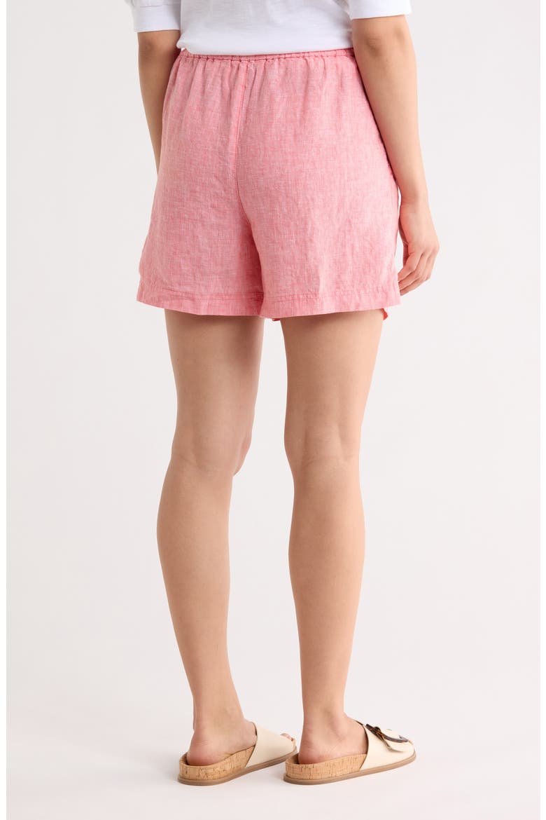 Two Palms Tie Waist Linen Shorts, Alternate, color, STRAWBERRY
