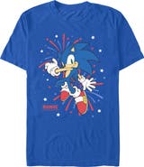 Sonic the Hedgehog Mens Sonic the Hedgehog 4th of July Fireworks T Shirt