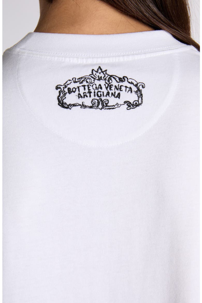 Artigiana Embroidered Yoke Oversize Cotton Jersey T-Shirt, Alternate, color, WHITE