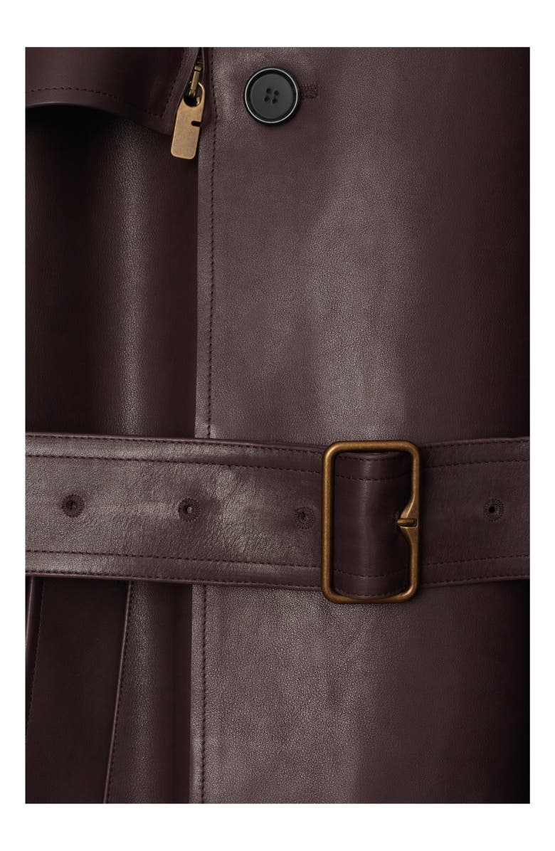 Burberry Long Leather Trench Coat, Alternate, color, 