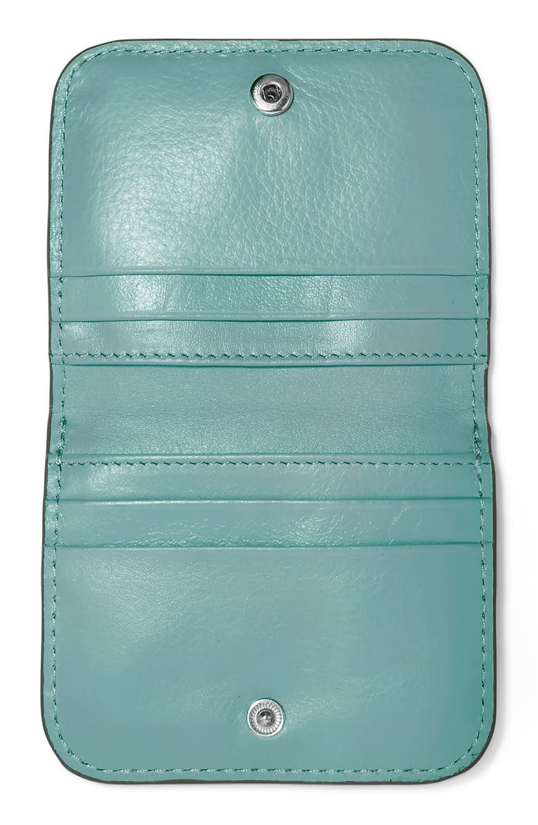 AIMEE Pucker Up Leather Card Case, Alternate, color, Moss Green