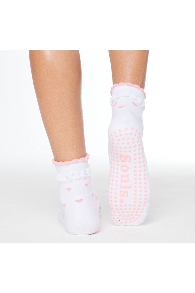 Ruffle Hearts Ankle Grip Socks, Alternate, color, White