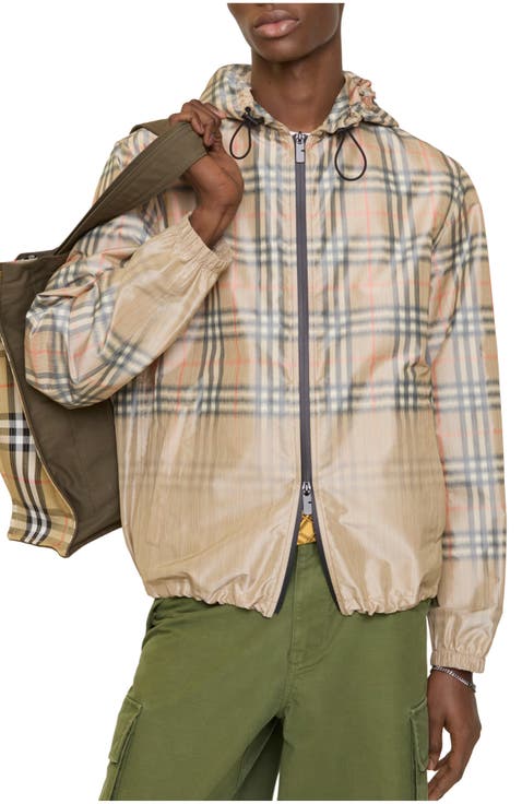 Gradient Check Hooded Jacket