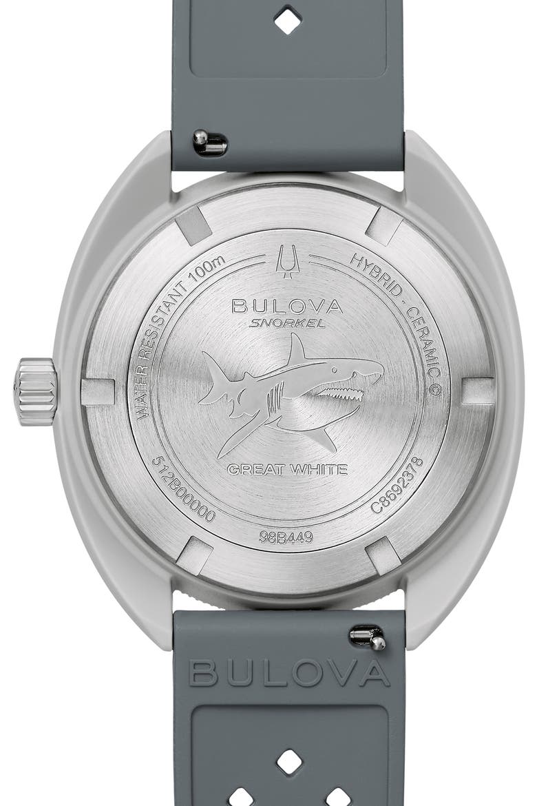 Snorkel Sea Turtle Rubber Strap Watch, 41mm, Alternate, color, GRAY