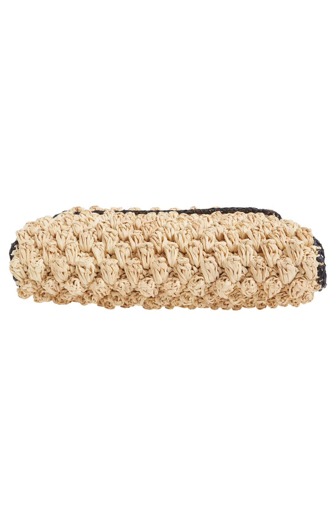 'Dani' Woven Raffia Flap Clutch, Alternate, color, NATURAL