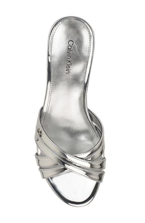 Calvin Klein Gabbie Kitten Heel Slide Sandal In Metallic