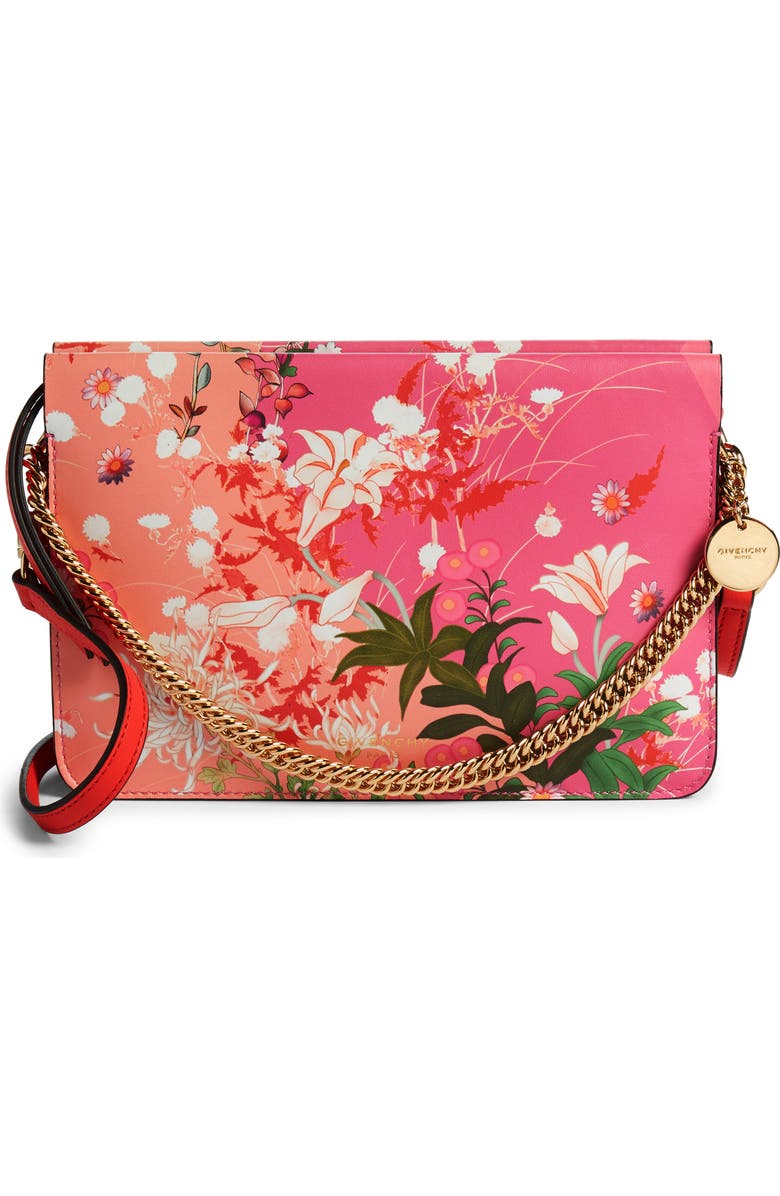 Givenchy Aroma Leather Floral Crossbody Bag, Main, color,