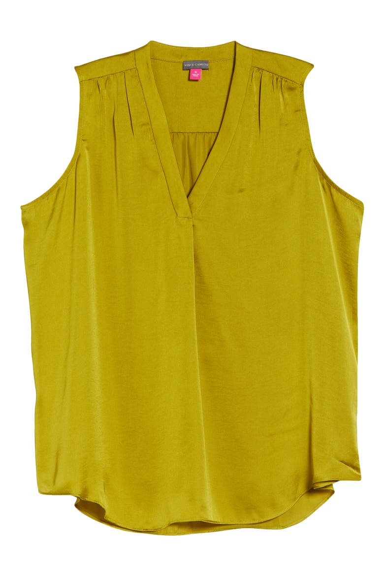 V-Neck Rumple Blouse, Alternate, color, AVOCADO