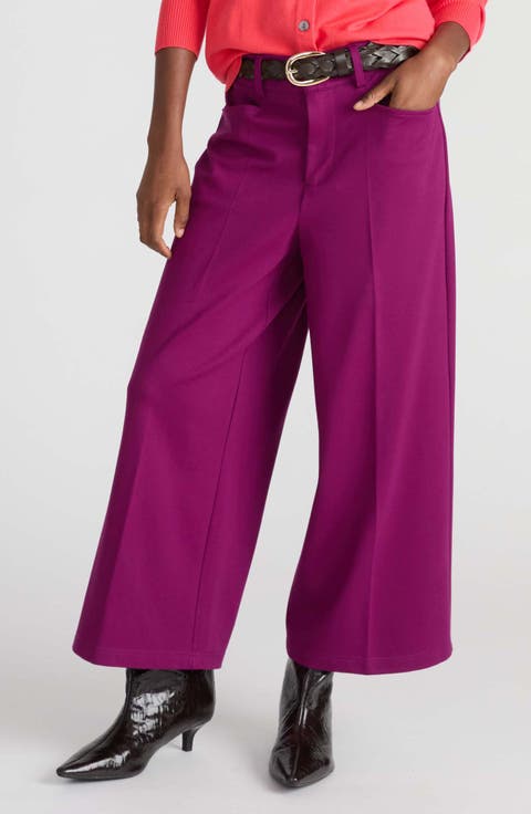 Wide Leg Ponte Crop Pants