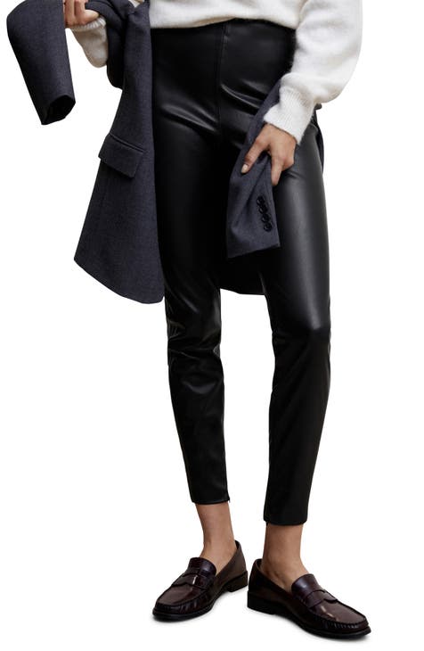 Women s MANGO Leather Faux Leather Pants Leggings Nordstrom