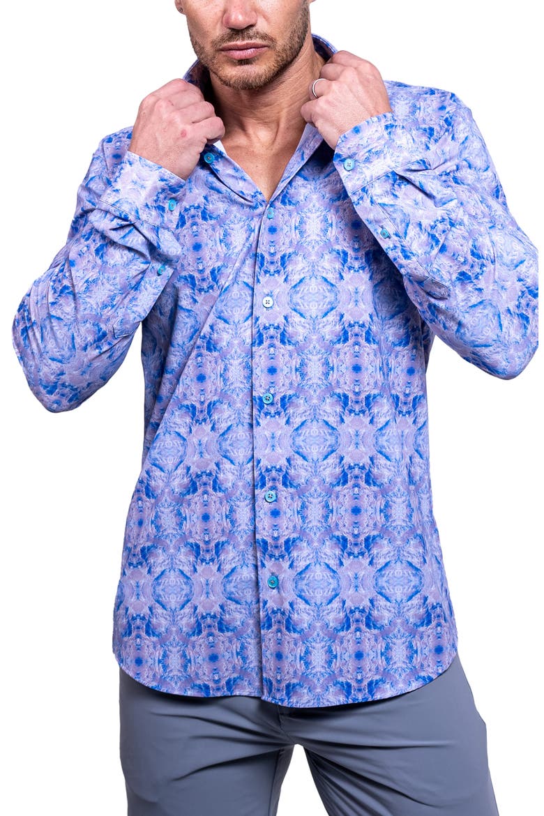 Fibonacci Resistance Contemporary Fit Button-Up Shirt, Alternate, color, BLUE