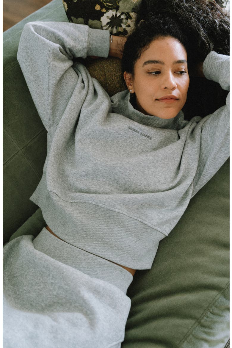 SportFleece Mock Neck Pullover, Alternate, color, Heather Grey