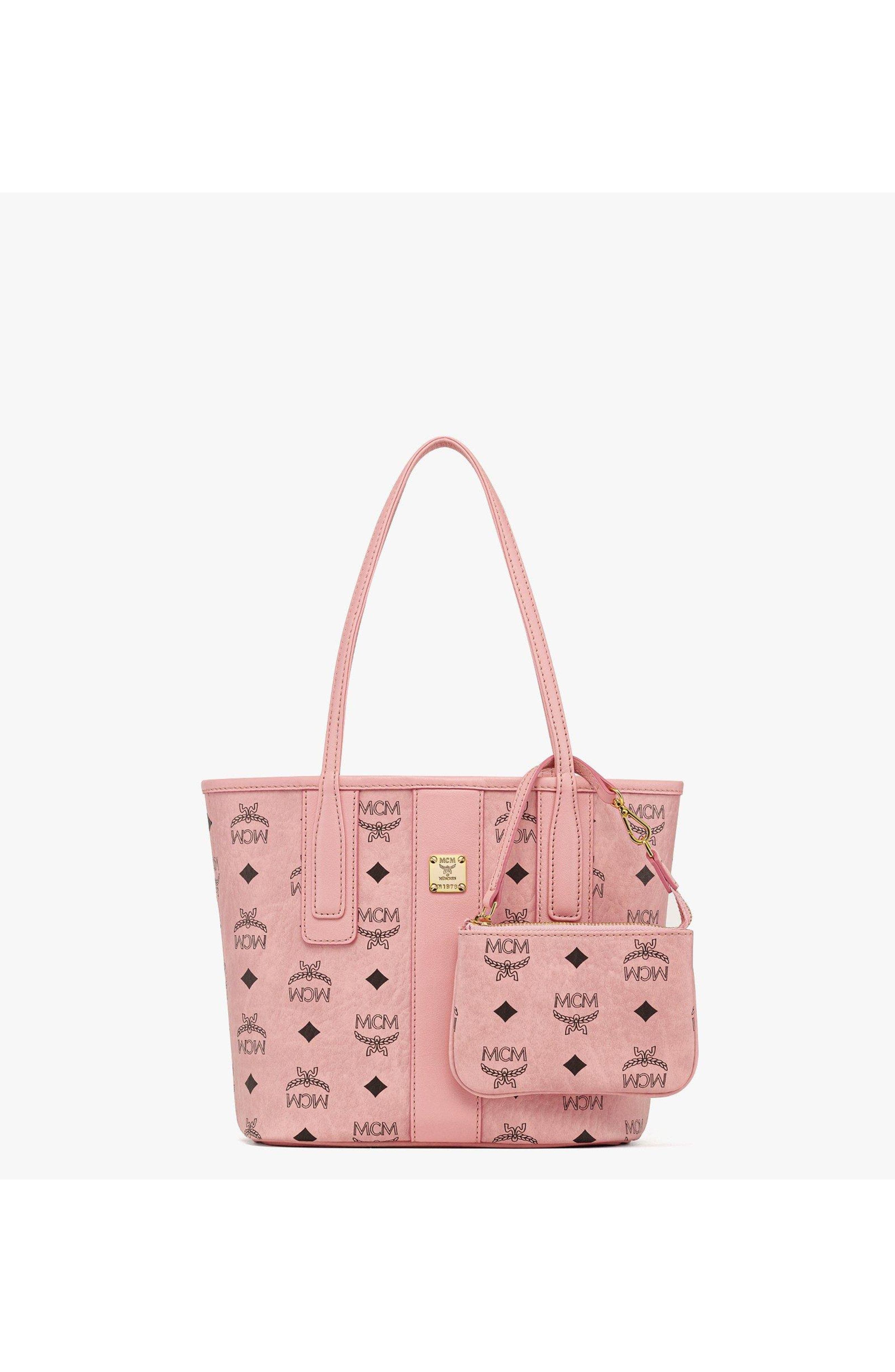 MCM Small Liz Shopper in Visetos, Main, color, Pink