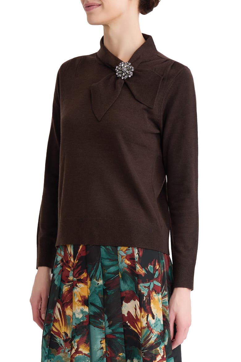 Pin Tie Sweater, Main, color, RICH CHOCOLATE