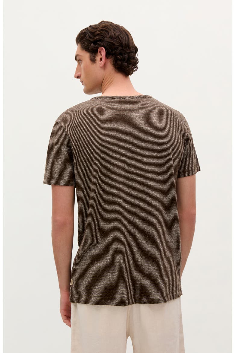 Country Linen Striped Tee, Alternate, color, DARK BROWN
