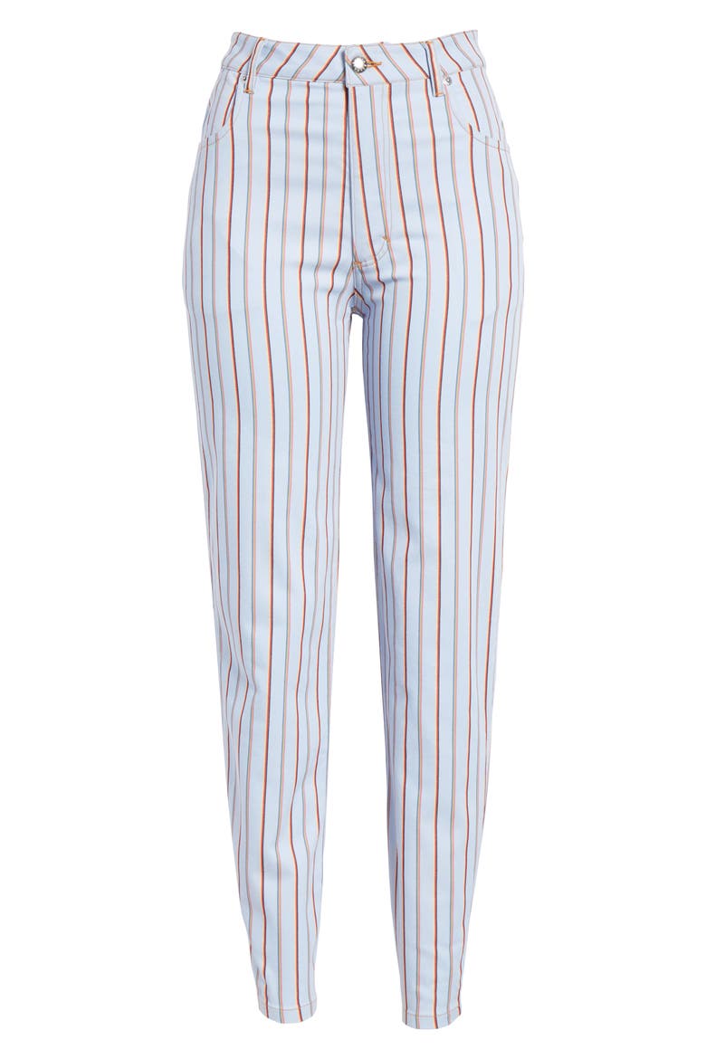 Stripe High Waist Denim Jeans, Alternate, color, SKY MULTI STRIPE