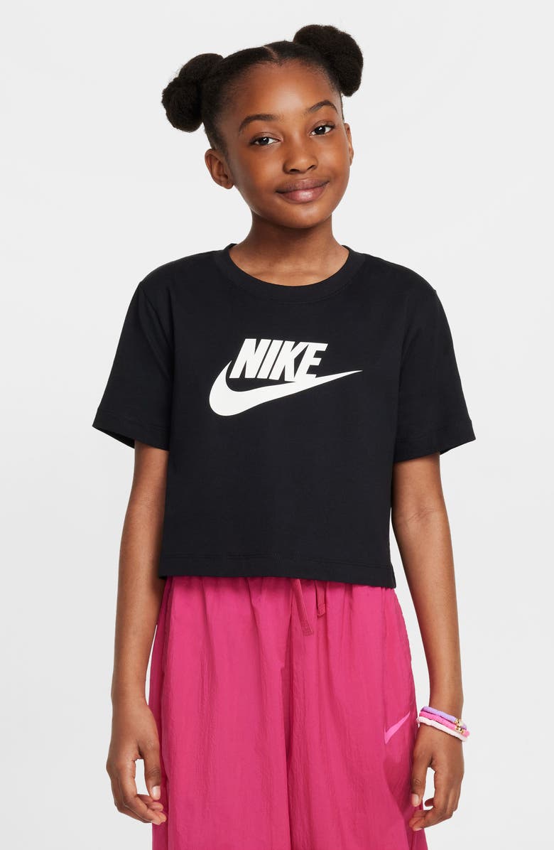 Nike Kids' Sportswear Cotton Graphic T-Shirt, Main, color, Black