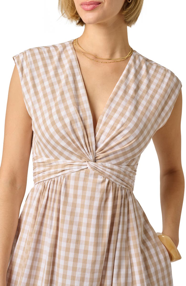 Adrianna Papell Twist Front Midi Dress, Alternate, color, Beige/ Ivory