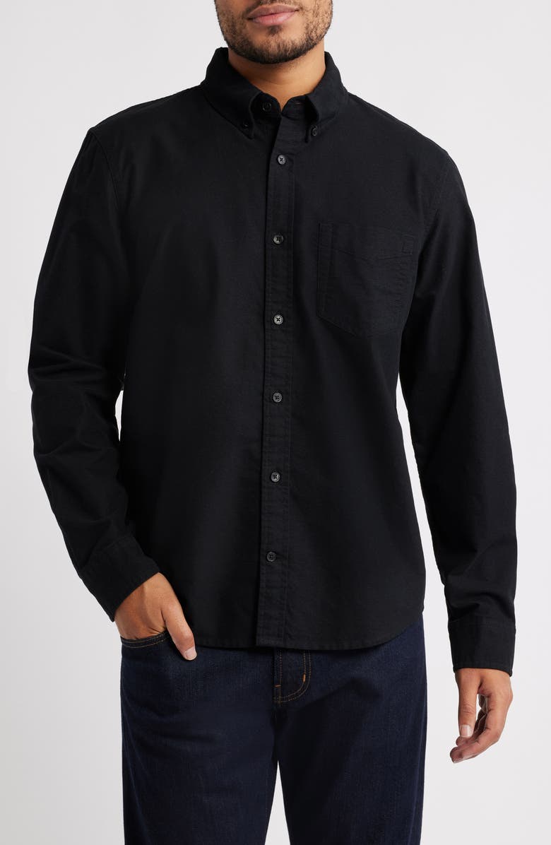 AG Dean Classic Fit Button-Down Shirt, Main, color, True Black