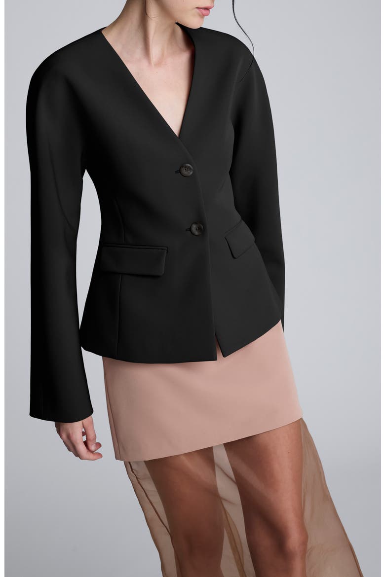 V-Neck Blazer, Alternate, color, BLACK