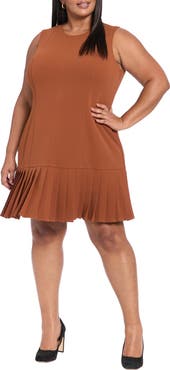 London Times Pleated Sheath Dress