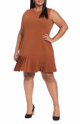 London Times Pleated Sheath Dress