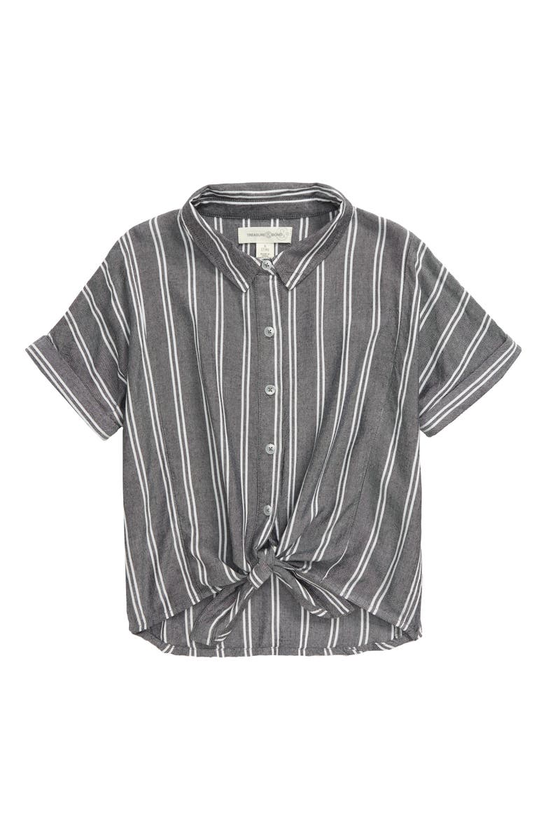 Treasure & Bond Kids' Tie Front Shirt, Main, color,