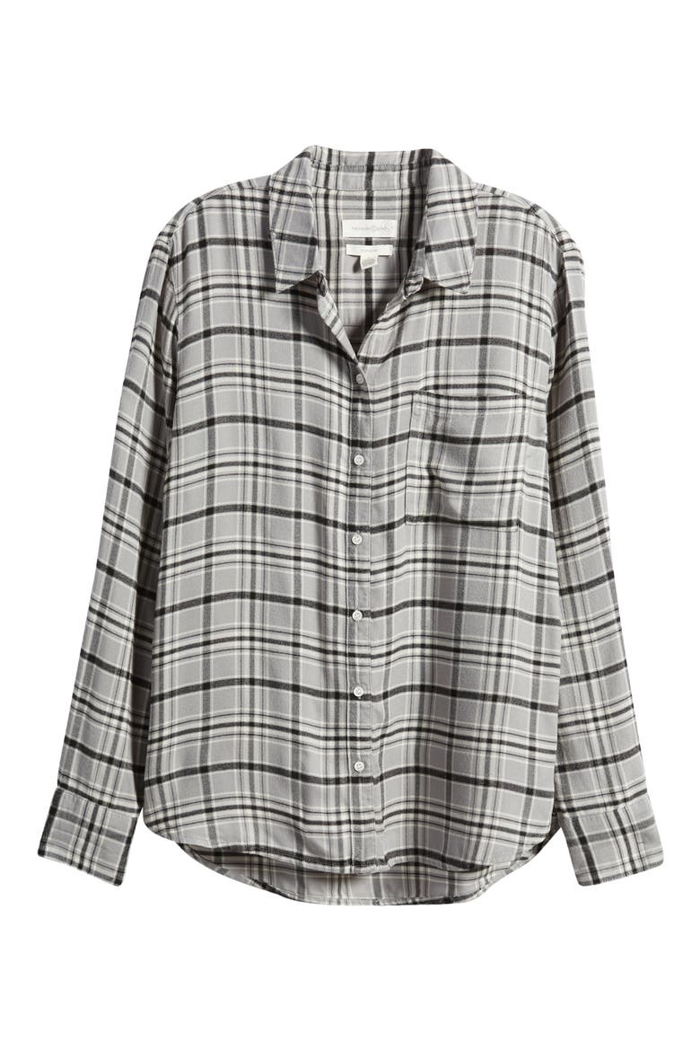 Plaid Boyfriend Shirt, Alternate, color, GREY- BLACK AVERY PLAID