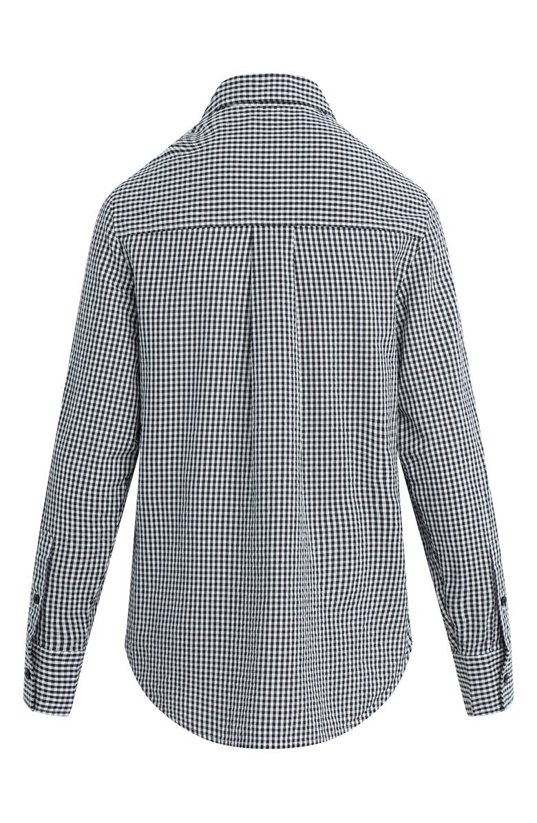 Favorite Daughter The Boyfriend Check Print Woven Shirt, Alternate, color, Navy/ White