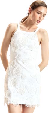 Cynthia Rowley Pop Floral Applique Mini Dress