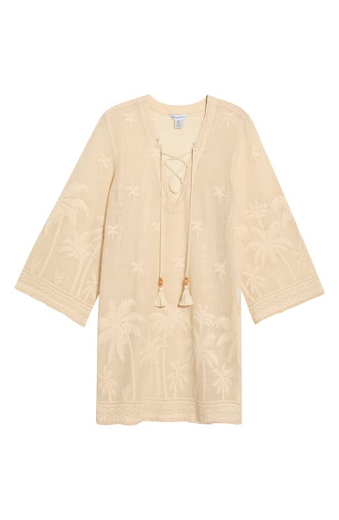 Marina Mesh Lace-Up Cover-Up Tunic