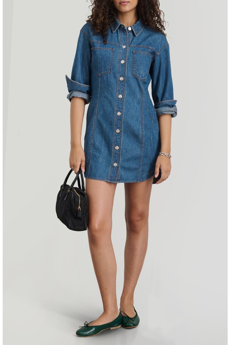 Marissa Long Sleeve Denim Shirtdress, Alternate, color, DAIKANYAMA WASH