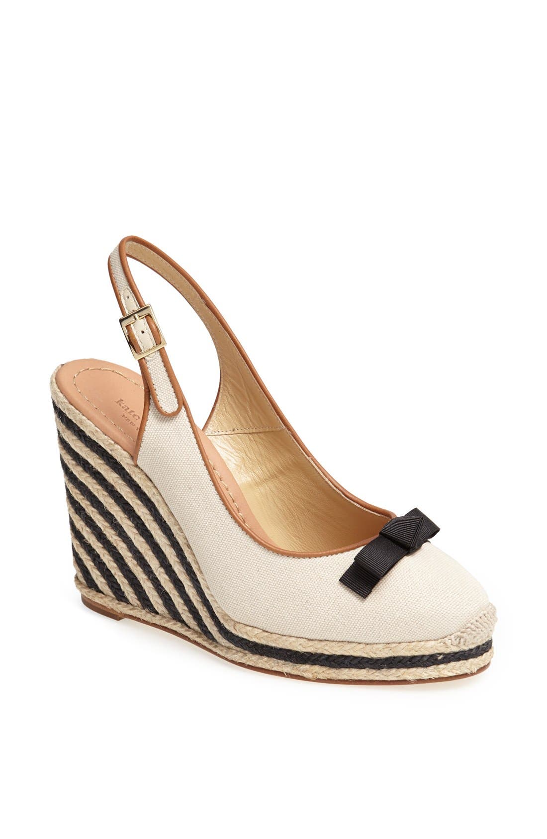 'sweetie' platform wedge espadrille, Main, color, NATURAL CANVAS/ BLACK